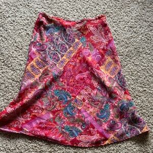 Women's Pink Paisley A-Line Skirt